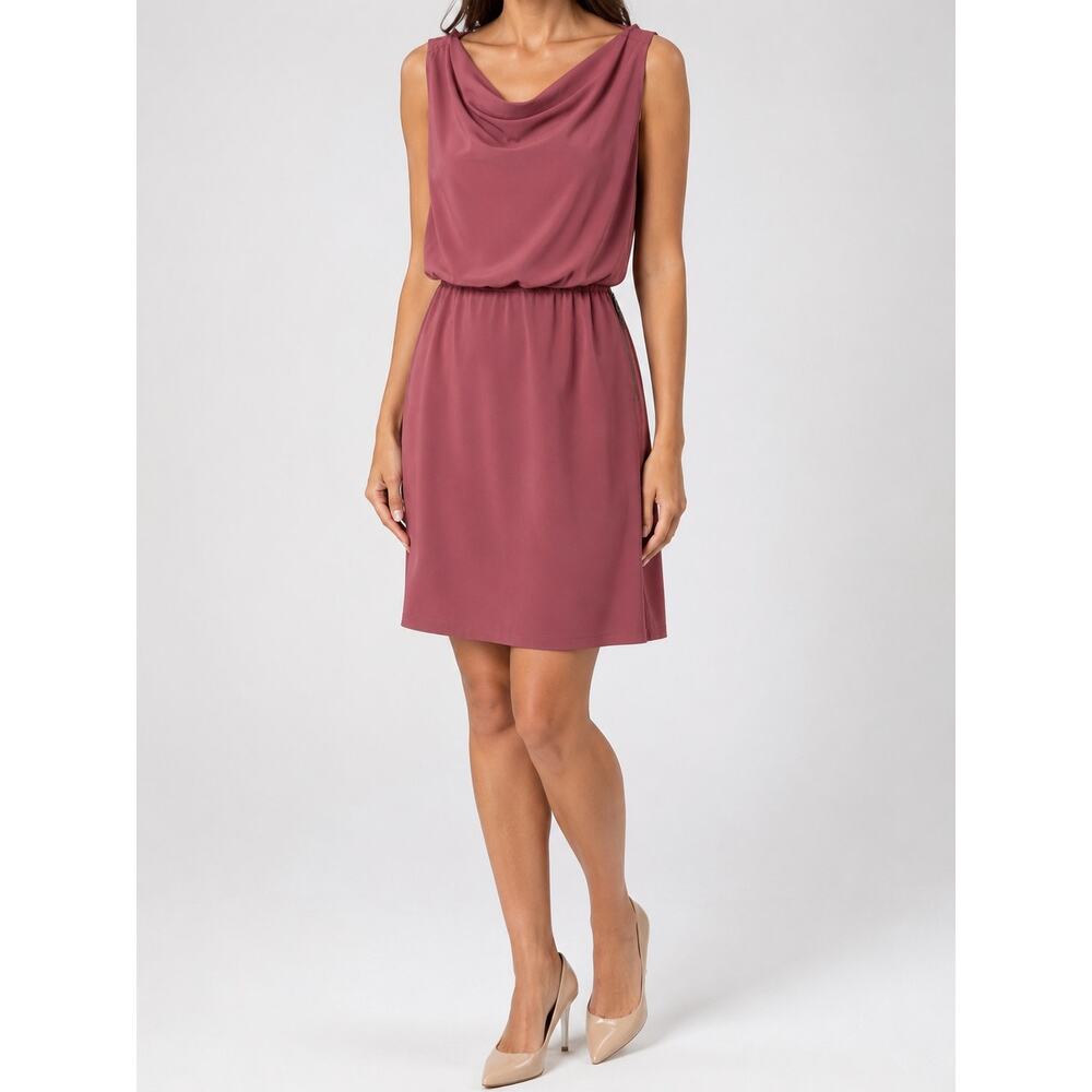 Alice + Olivia Burgundy Cowl Neck Sleeveless Dress Size 6/8
